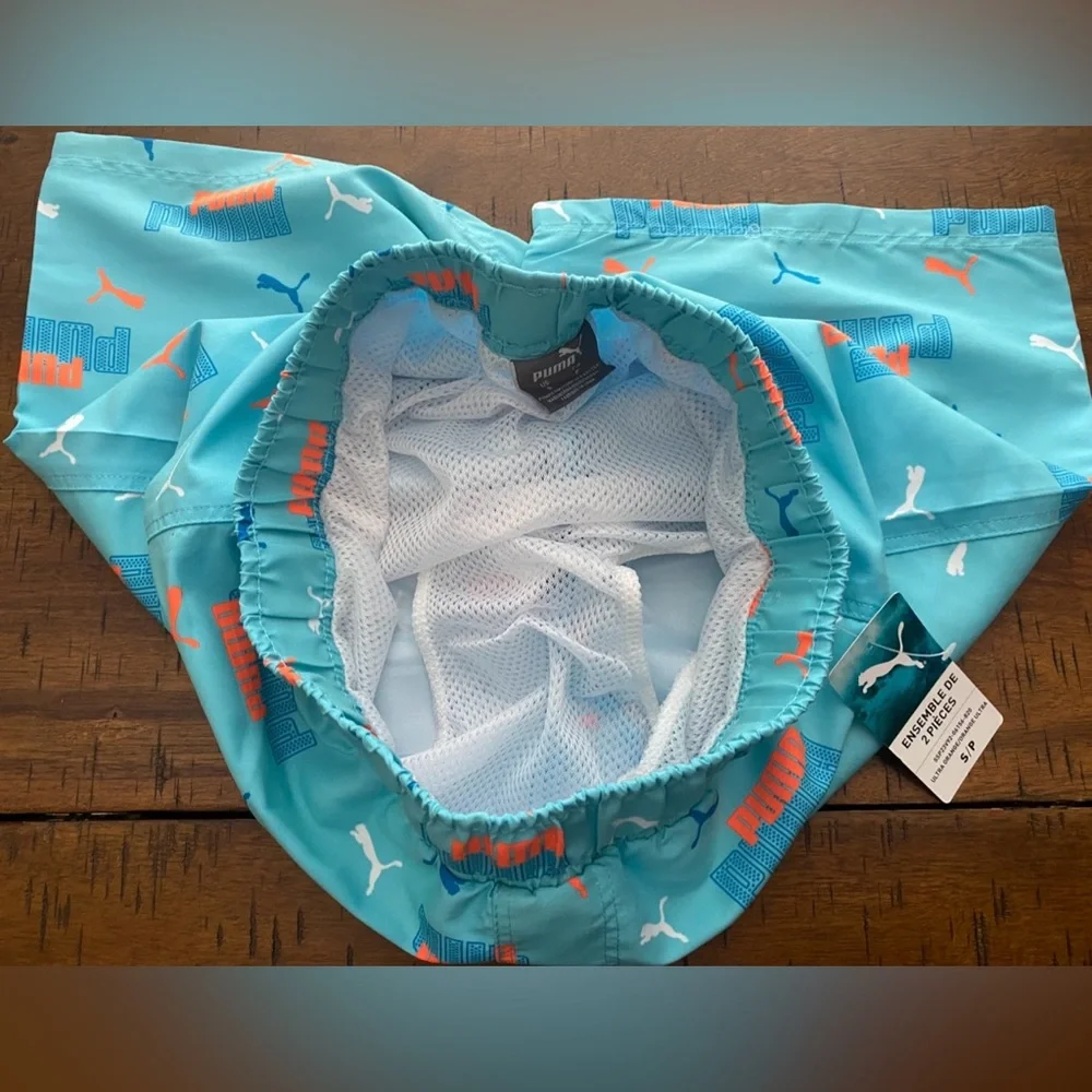 •NWT•Puma Boys Logo Swim Trunks